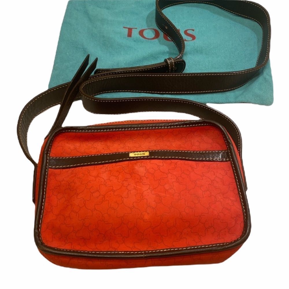 Tous Red Suede And Brown Leather Bag - Picture 3 of 15